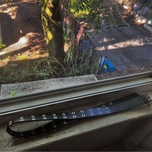 Hot Topic Black Belt with Silver Eyelets